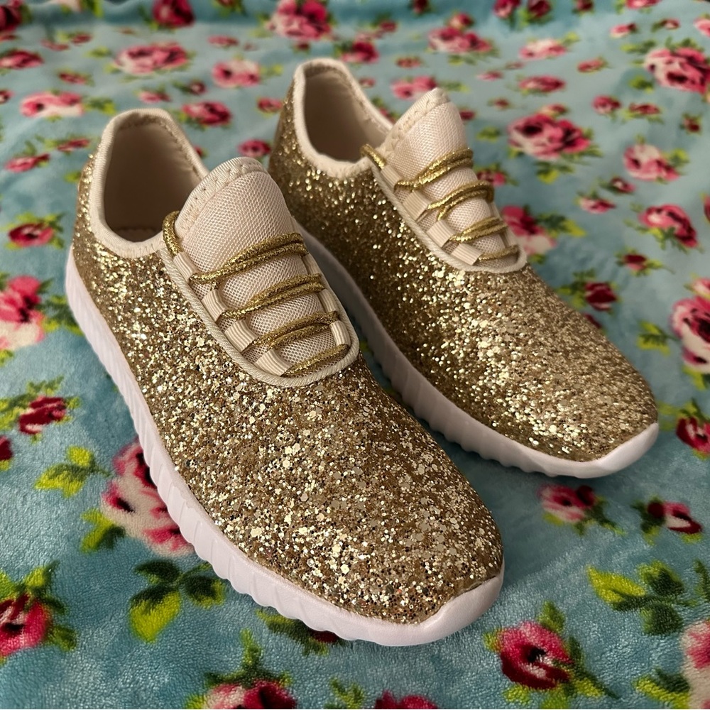 NWT Gold Glitter Sneakers